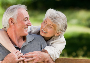 happy old couple